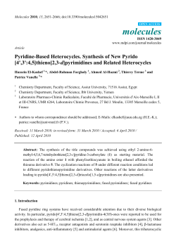 Pyridine-Based Heterocycles. Synthesis of New Pyrido [4`,3`:4,5
