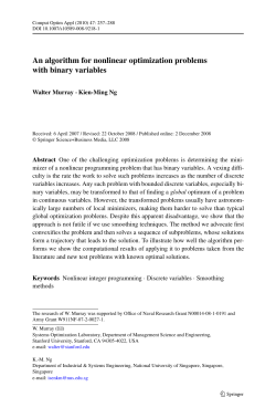 An algorithm for nonlinear optimization problems