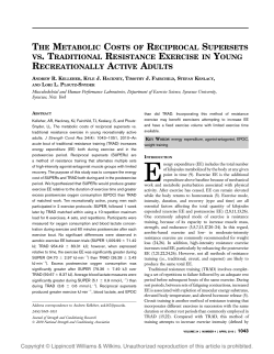 the metabolic costs of reciprocal supersets vs. traditional resistance