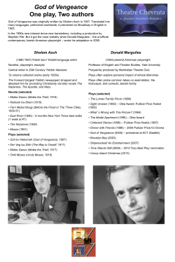 God of Vengeance One play, Two authors