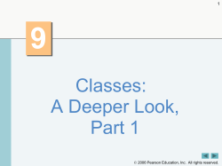 Classes: A Deeper Look, Part I
