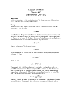 Q1 Specific Charge of the Electron