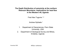 The Depth Distribution of seismicity at the northern Rwenzori