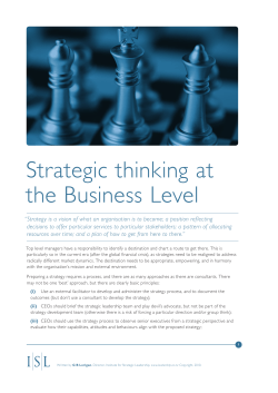 Strategic thinking at the Business Level