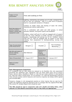 Fires and Cooking Outdoors Risk Assessment