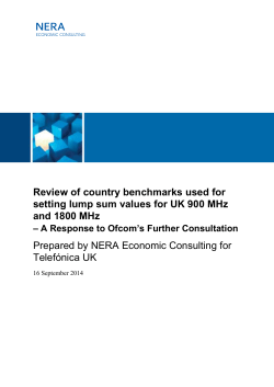 Review of country benchmarks used for setting lump sum values for