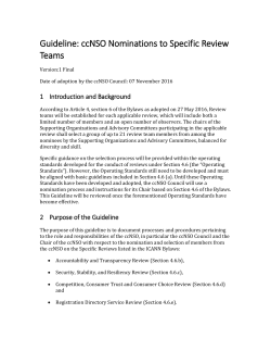 Guideline: ccNSO Nominations to Specific Review Teams