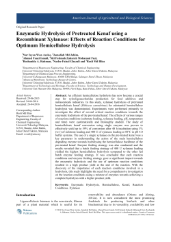 Enzymatic Hydrolysis of Pretreated Kenaf using a Recombinant