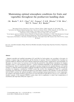 Maintaining optimal atmosphere conditions for fruits and vegetables