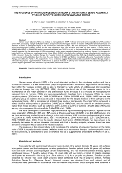 THE INFLUENCE OF PROPOLIS INGESTION ON REDOX STATE