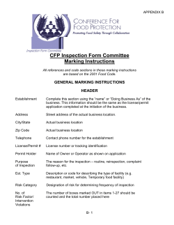 CFP Inspection Form Committee Marking Instructions