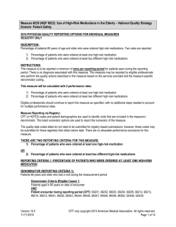 Use of High-Risk Medications in the Elderly