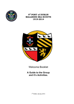 Malahide Sea Scout`s Welcome Booklet 2013