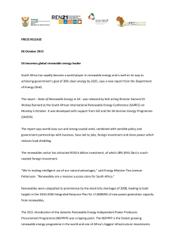 SA becomes global renewable energy leader