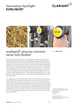 Innovation Spotlight sunliquid&reg; process converts straw