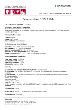 Beta-carotene 0.3% E160a Specifications