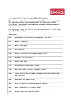 Past winners of the Gen&eacute;e International Ballet Competition Many