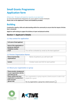 Organisation Information Sheet