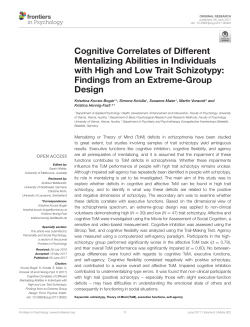 Cognitive Correlates of Different Mentalizing Abilities in