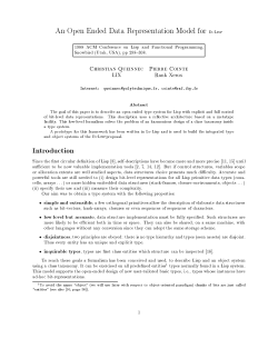 An Open Ended Data Representation Model for BCLEGI 1988 ACM