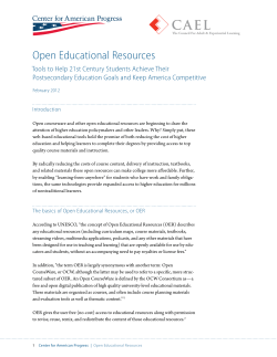 Open Educational Resources - Center for American Progress
