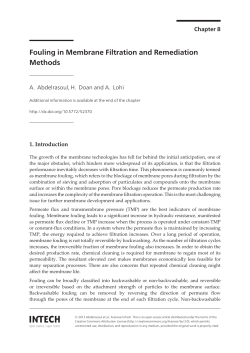 Fouling in Membrane Filtration and Remediation