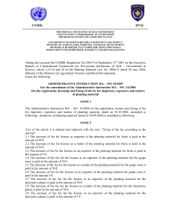 ADMINISTRATIVE INSTRUCTION MA NO. 04/2007 For the