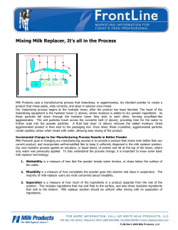 M.26e Mixing Milk Replacer, Its All in the Process