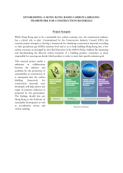 ESTABLISHING A HONG KONG BASED CARBON LABELLING
