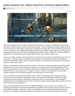Some workers win, others lose from currency depreciation