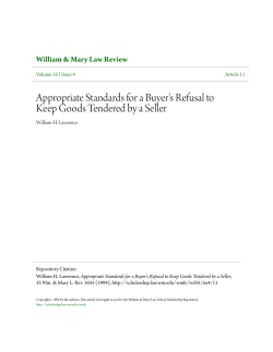 Appropriate Standards for a Buyer`s Refusal to Keep Goods