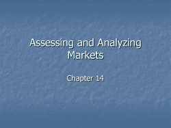 Assessing and Analyzing Markets