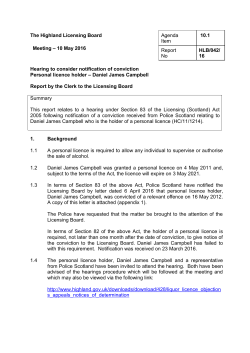 (Scotland) Act 2005 Section 83 &ndash; review of personal licence &ndash; notice