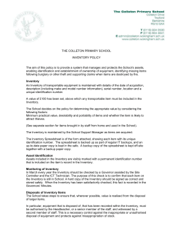 Inventory - Colleton Primary School
