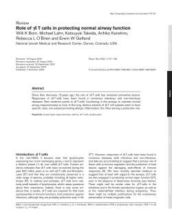 Role of gammadelta T cells in protecting normal airway function