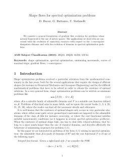 Shape flows for spectral optimization problems 1 Introduction