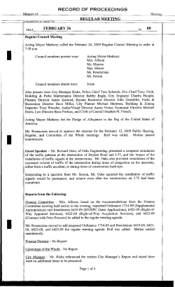 Minutes - City of Moraine, OH