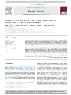 Assessing cognitive impairment using PROMIS&reg; applied cognition