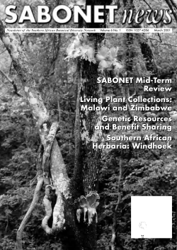 SABONET Mid-Term Review Living Plant Collections