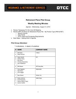 Retirement Plans Pilot Group