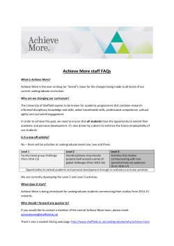 Achieve More staff FAQs - University of Sheffield