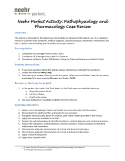 Neehr Perfect Activity: Pathophysiology and Pharmacology Case