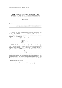 the closed convex hull of the interpolating blaschke products