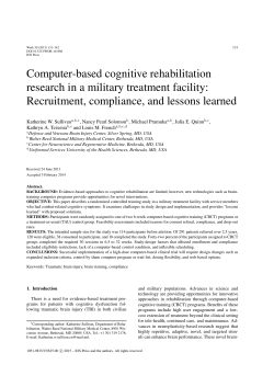 Computer-based cognitive rehabilitation research in a