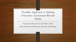 Possible Approach to Making Outcomes Assessment Results Public
