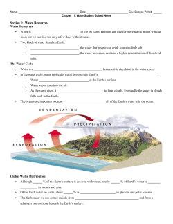 Name: Date: Env. Science Period: ______ Chapter 11: Water