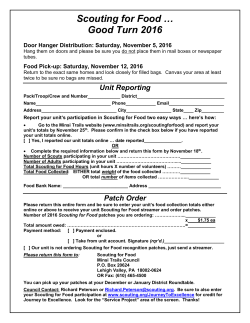 Scouting for Food - Minsi Trails Council