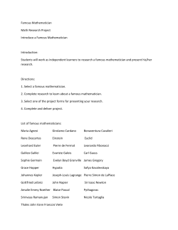 Famous Mathematician Math Research Project Introduce a Famous