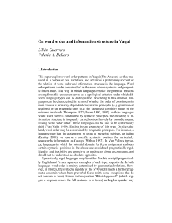 on information structure in the yaqui language
