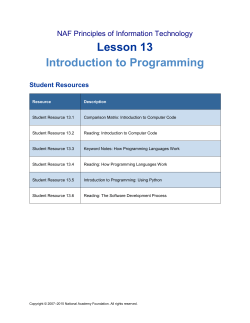 Introduction to Programming